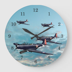 Reloj Redondo Grande Bombardero Devastator Torpedo 1942 Pacífico