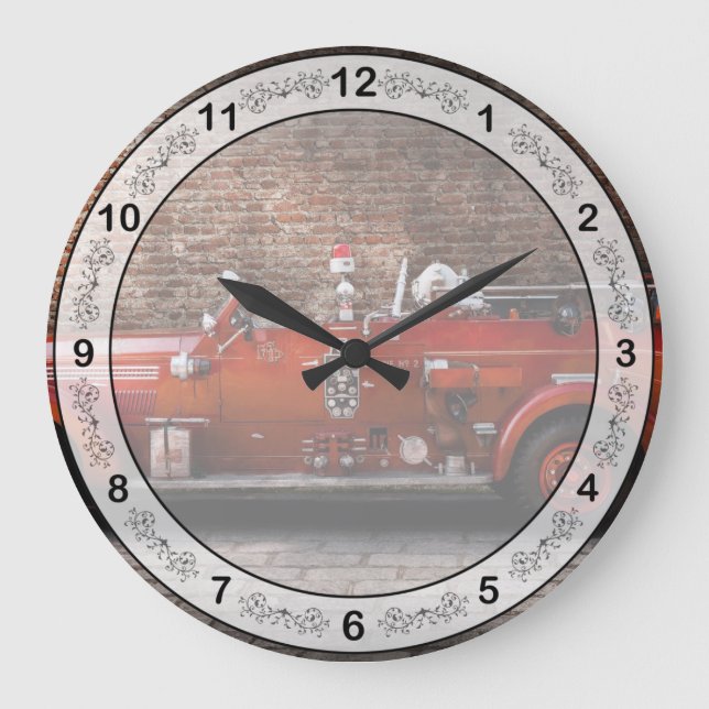 Reloj Redondo Grande Bombero - FGP Motor Número 2 (Anverso)