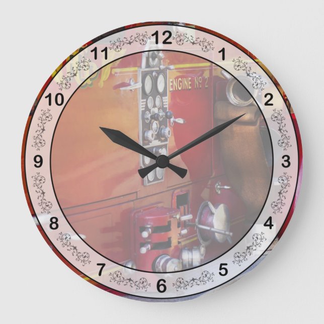 Reloj Redondo Grande Bombero - Máquina número 2 (Anverso)