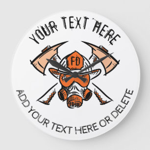 Reloj Redondo Grande Bomberos. Bomberos. Plantilla de ideas de regalo