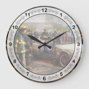 Reloj Redondo Grande Bomberos - la demostración del fuego