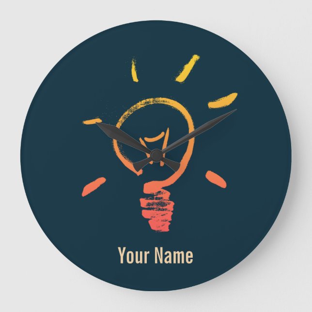 Reloj Redondo Grande Bombilla de luz retro bombilla eléctrica inteligen (Anverso)