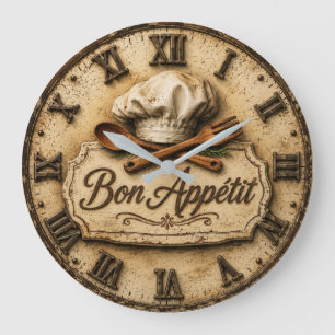 Reloj Redondo Grande Bon Appétit French Country Chef Kitchen 
