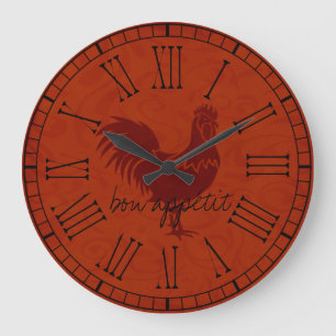 Reloj Redondo Grande Bon Appetit Vintage Country Rooster