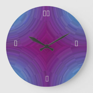 Reloj Redondo Grande Bonito Azul morado atmosférico >Relojes de pared