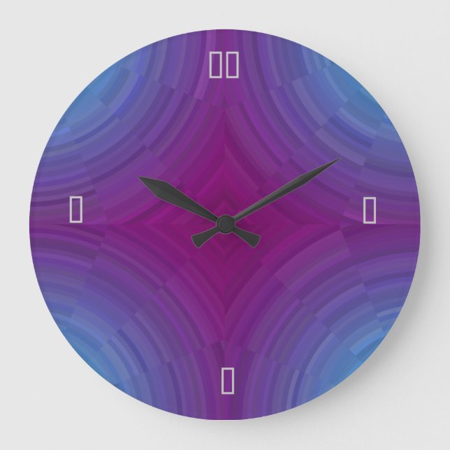 Reloj Redondo Grande Bonito Azul morado atmosférico >Relojes de pared (Anverso)