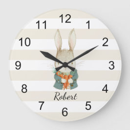 Reloj Redondo Grande Bonito conejito divertido personalizado para los n