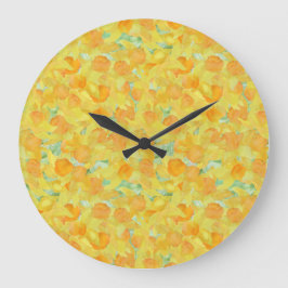 Reloj Redondo Grande Bonito de color amarillo dorado Daffodis