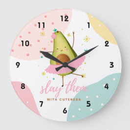 Reloj Redondo Grande Bonito Girly Kawaii Aguacate Ballerina Los Slave