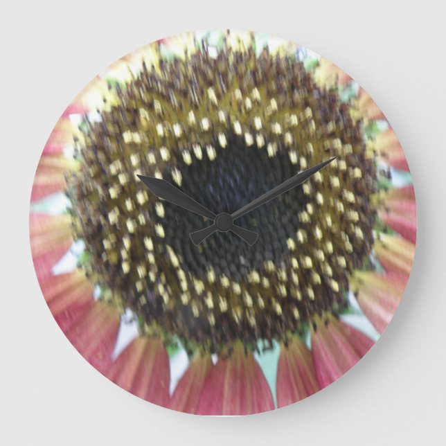 Reloj Redondo Grande Bonito Rosa Girasol Muelle (Anverso)