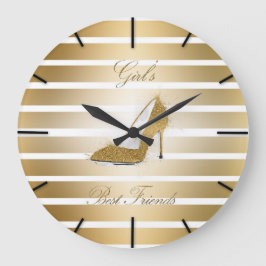 Reloj Redondo Grande Bonito Tejidos altos zapatillas "Chicas mejores am