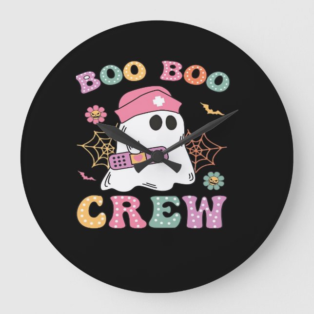 Reloj Redondo Grande Boo Boo Crew Ghost Nurse Classic T-Shirt (Anverso)