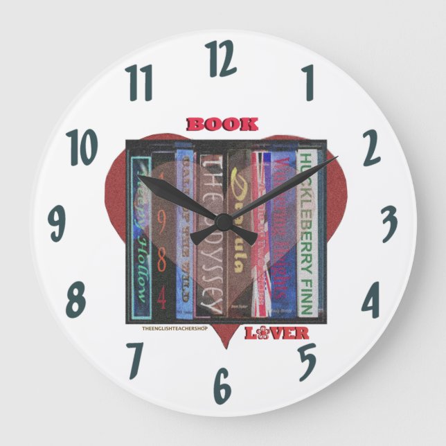 Reloj Redondo Grande Book Lover (Anverso)