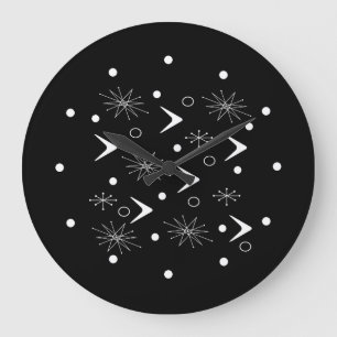 Reloj Redondo Grande Boomerangs Starburns Black White