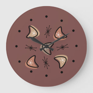 Reloj Redondo Grande Boomerangs Starburst Earth Tones