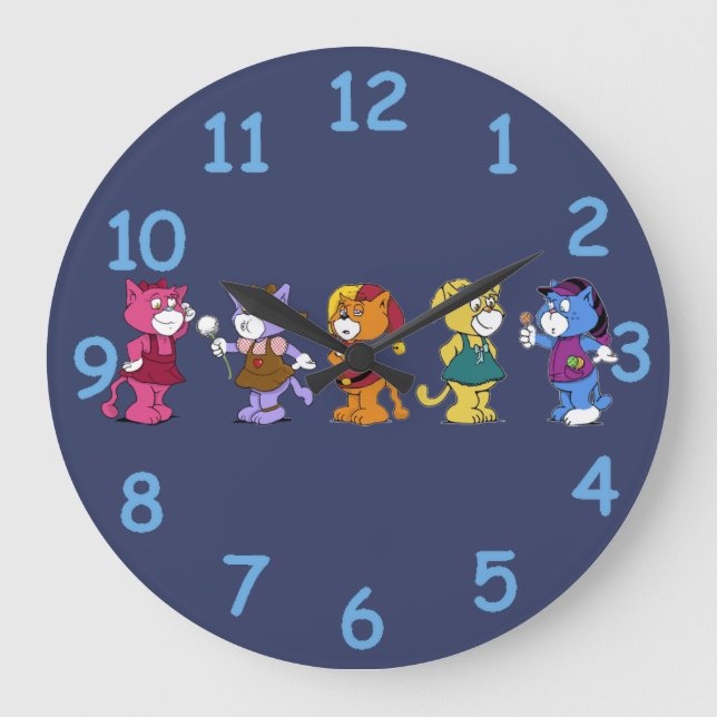 Reloj Redondo Grande Boomi Cats (Anverso)