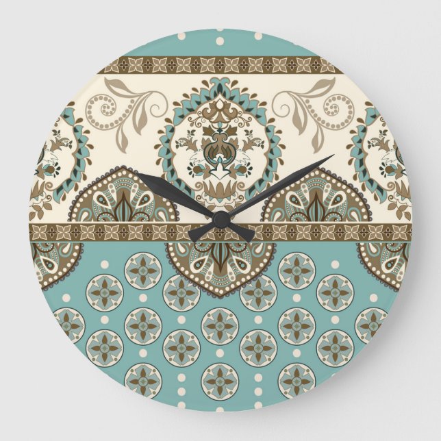 Reloj Redondo Grande Borde de estilo étnico-marroquí decorativo (Anverso)