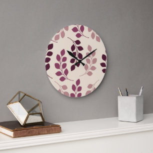 Reloj Redondo Grande Bordeaux Modern Botanical Japandi