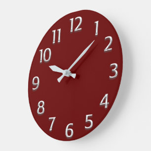 Reloj Redondo Grande Borgoña moderna con efecto 3D GRAY Minimalismo