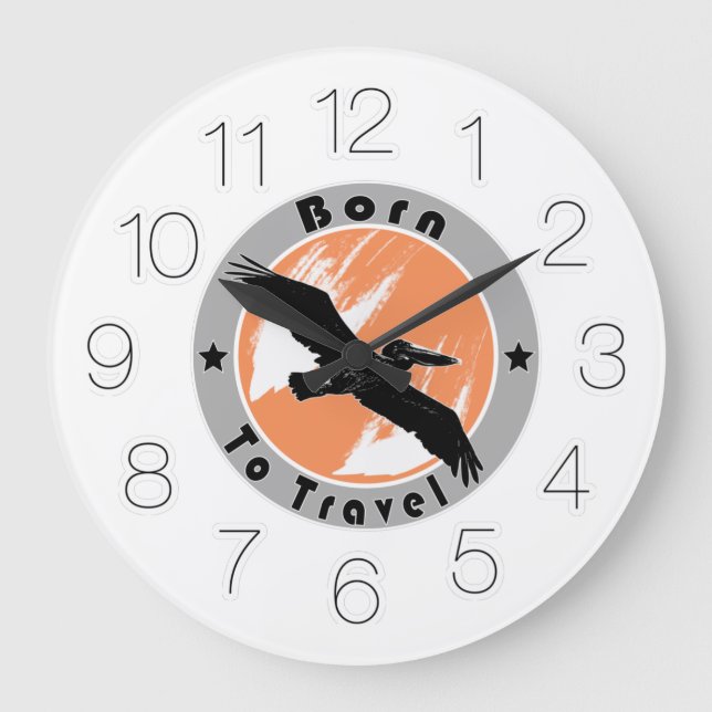 Reloj Redondo Grande Born to travel  (Anverso)