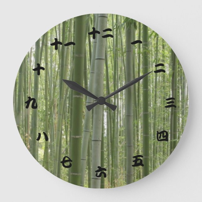 Reloj Redondo Grande Bosque de bambú, Kanji japonés (Anverso)