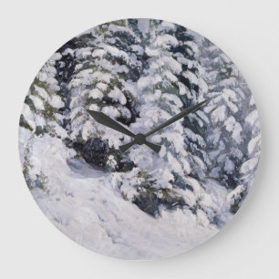 Reloj Redondo Grande Bosque de invierno   Aleksander Borisov