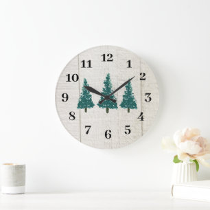 Reloj Redondo Grande Bosque de Pinos