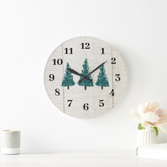Reloj Redondo Grande Bosque de Pinos (Hogar)