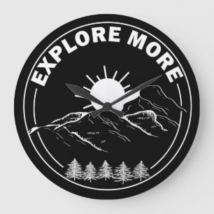 Reloj Redondo Grande Bosque de pinos paisajísticos mínimo