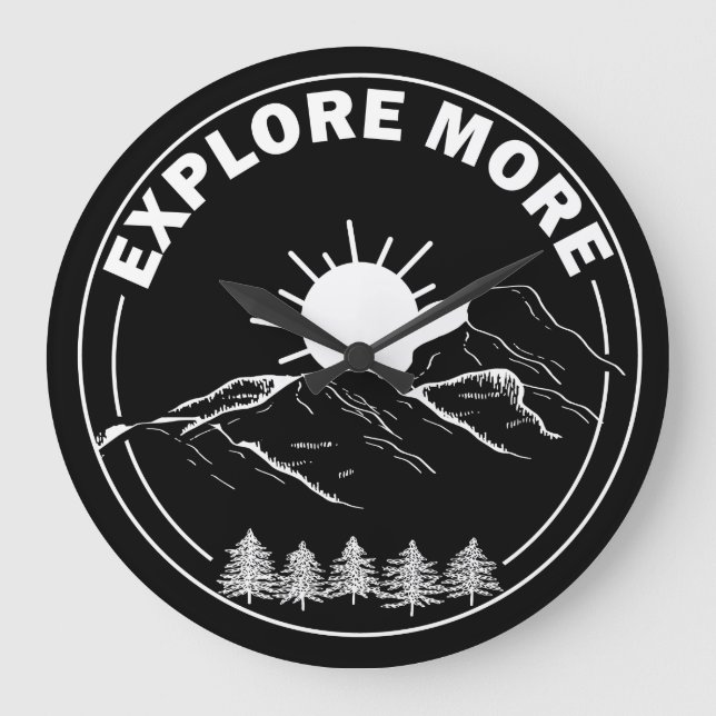 Reloj Redondo Grande Bosque de pinos paisajísticos mínimo (Anverso)