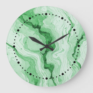 Reloj Redondo Grande Bosque Druzy Verde Agata Look 