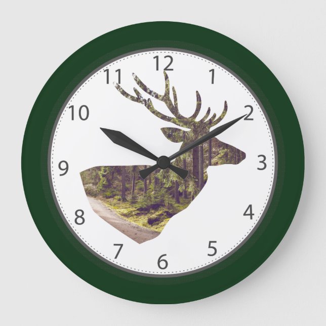 Reloj Redondo Grande Bosque Forestal Forestal (Anverso)