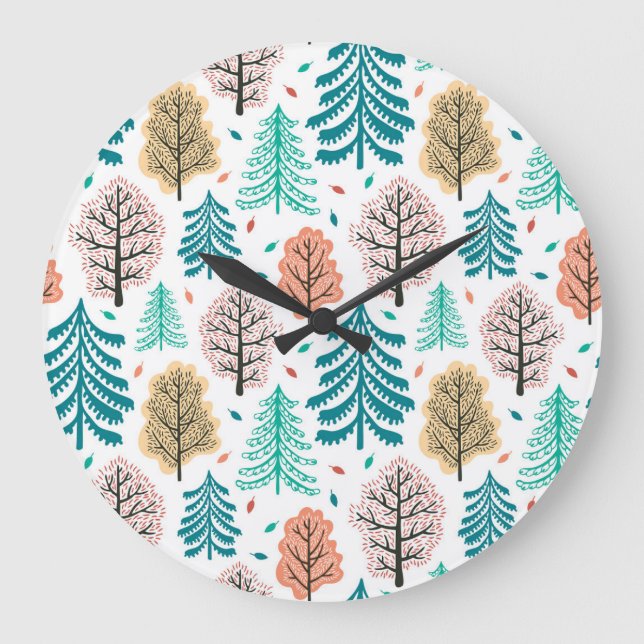 Reloj Redondo Grande Bosque otoñal: Escena Encantada Sin Mar. (Anverso)