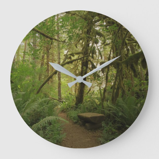 Reloj Redondo Grande Bosque pacífico en el Parque Nacional Cascades del (Anverso)
