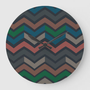 Reloj Redondo Grande Bosques en zigzag de tierra oscura