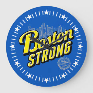Reloj Redondo Grande Boston City Strong Remembers on Blue Dial