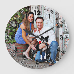Reloj Redondo Grande Boston Terrier - millas