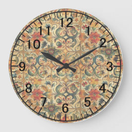 Reloj Redondo Grande Botánica de la Edad de Oro