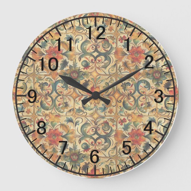 Reloj Redondo Grande Botánica de la Edad de Oro (Anverso)