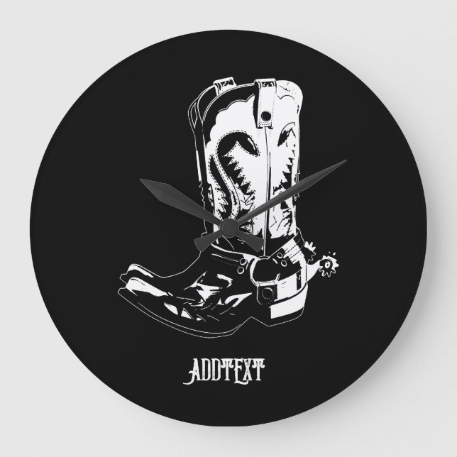 Reloj Redondo Grande Botas de vaca (Anverso)