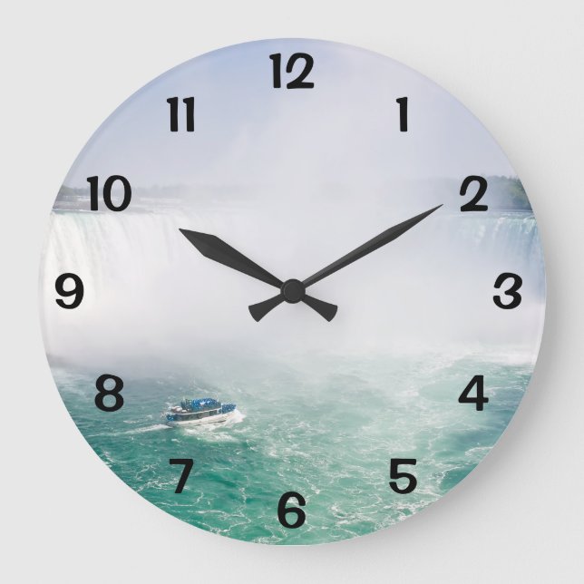 Reloj Redondo Grande Bote y cataratas de herradura en las cataratas del (Anverso)