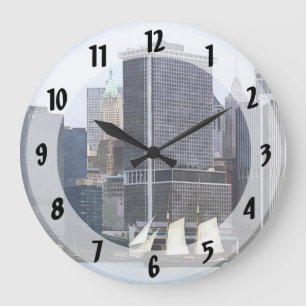 Reloj Redondo Grande Botes - Schooner Against the Manhattan Skyline