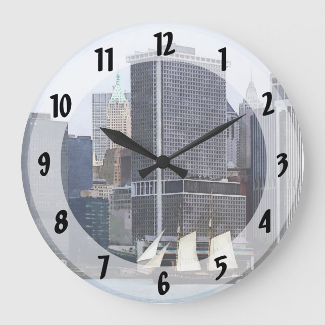 Reloj Redondo Grande Botes - Schooner Against the Manhattan Skyline (Anverso)