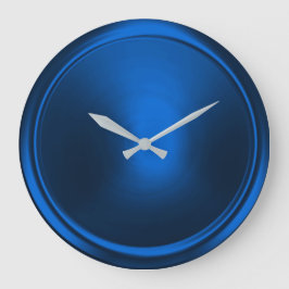 Reloj Redondo Grande botón Azul