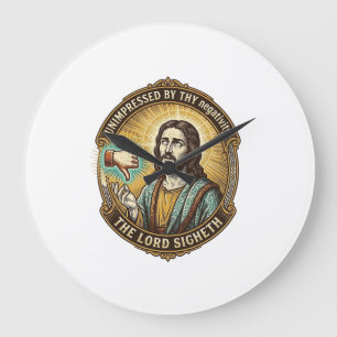 Reloj Redondo Grande Botón de no me gusta de Jesús Humor de troll de re