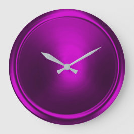 Reloj Redondo Grande Botón púrpura magenta