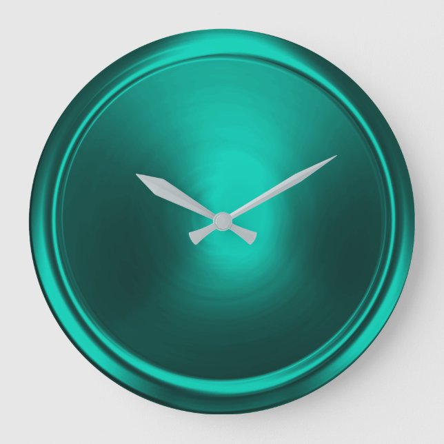 Reloj Redondo Grande botón verde verde azulado (Anverso)