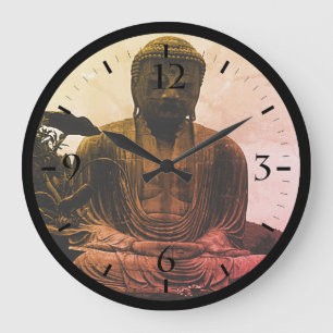 Reloj Redondo Grande Botón Vintage Japón Kamakura Gran Buda