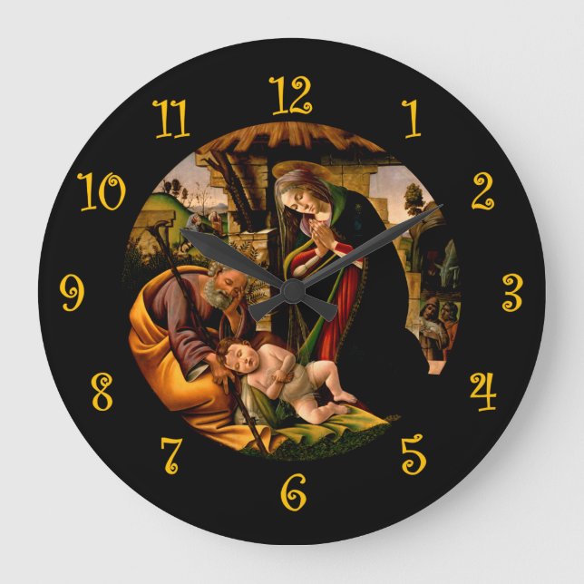 Reloj Redondo Grande Botticelli ~ La Adoración del Niño Jesús ~ (Anverso)