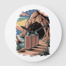 Reloj Redondo Grande Bottles Near A Cave Entrance 